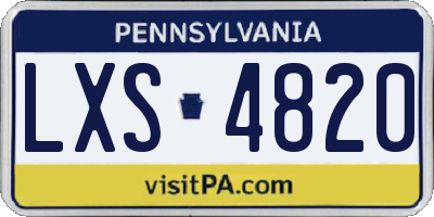 PA license plate LXS4820
