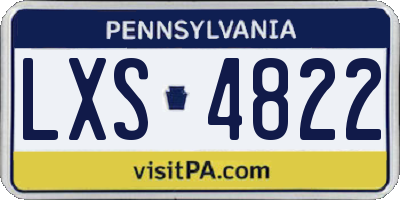 PA license plate LXS4822