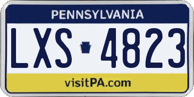 PA license plate LXS4823