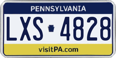 PA license plate LXS4828
