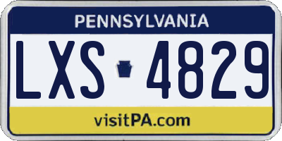 PA license plate LXS4829
