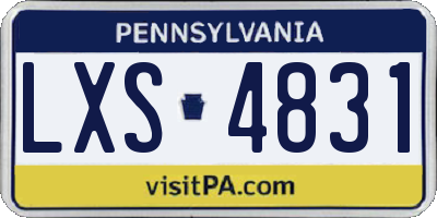 PA license plate LXS4831