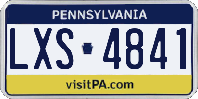 PA license plate LXS4841