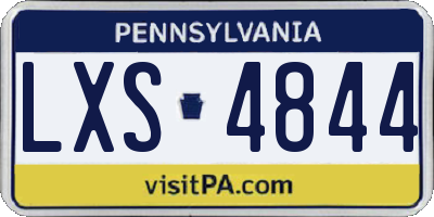 PA license plate LXS4844