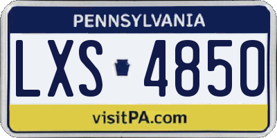 PA license plate LXS4850