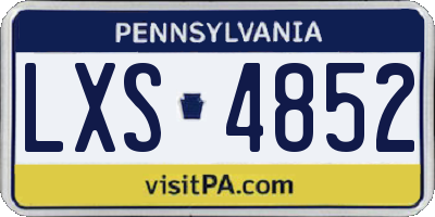 PA license plate LXS4852