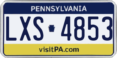 PA license plate LXS4853