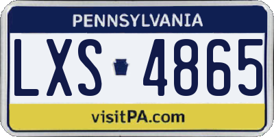 PA license plate LXS4865