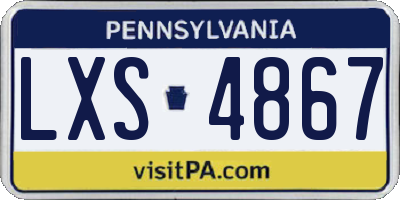 PA license plate LXS4867