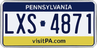 PA license plate LXS4871