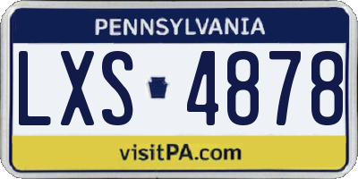 PA license plate LXS4878