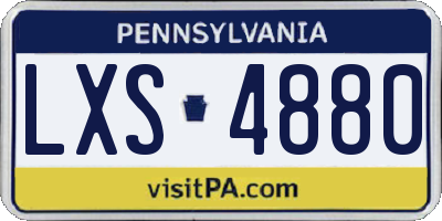 PA license plate LXS4880