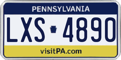 PA license plate LXS4890