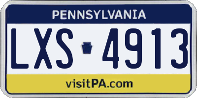 PA license plate LXS4913