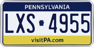 PA license plate LXS4955