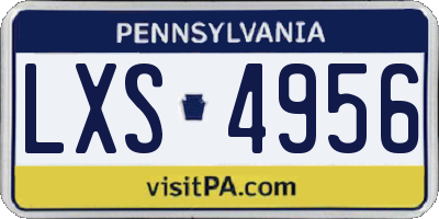PA license plate LXS4956