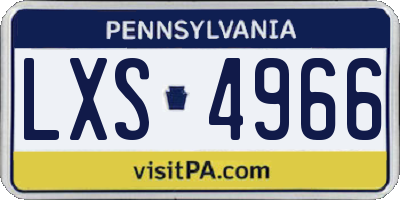 PA license plate LXS4966