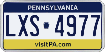 PA license plate LXS4977