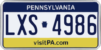 PA license plate LXS4986