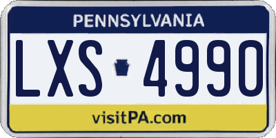 PA license plate LXS4990