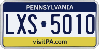 PA license plate LXS5010