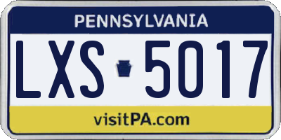 PA license plate LXS5017