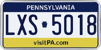 PA license plate LXS5018