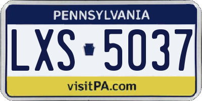 PA license plate LXS5037