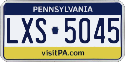 PA license plate LXS5045