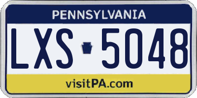 PA license plate LXS5048