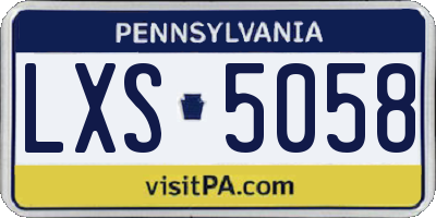 PA license plate LXS5058