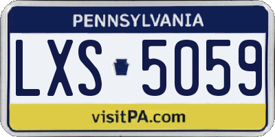PA license plate LXS5059