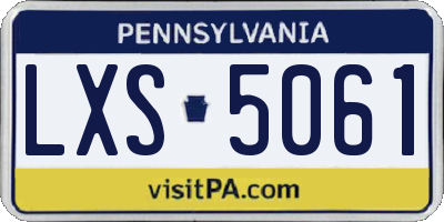PA license plate LXS5061