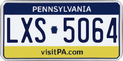 PA license plate LXS5064