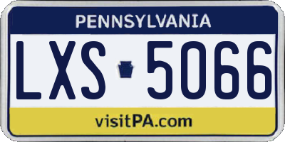 PA license plate LXS5066