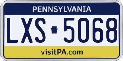 PA license plate LXS5068