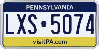 PA license plate LXS5074