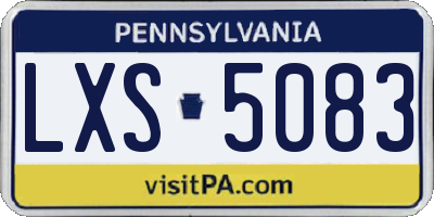 PA license plate LXS5083