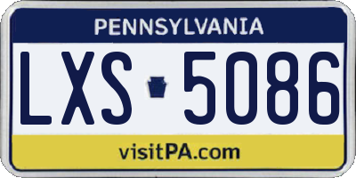 PA license plate LXS5086
