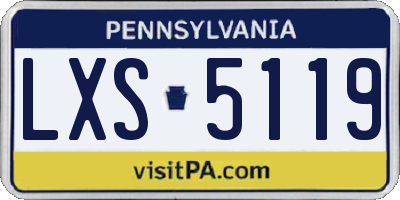 PA license plate LXS5119