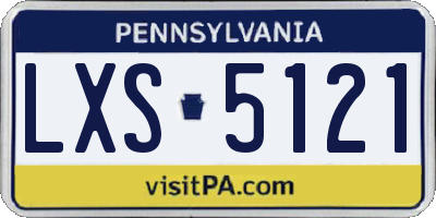 PA license plate LXS5121