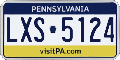 PA license plate LXS5124