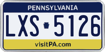 PA license plate LXS5126