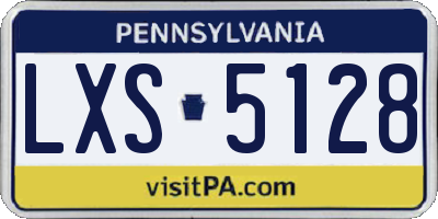 PA license plate LXS5128