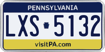 PA license plate LXS5132