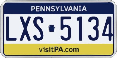 PA license plate LXS5134