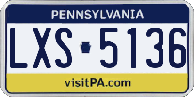PA license plate LXS5136