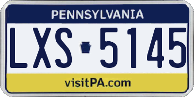 PA license plate LXS5145