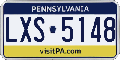 PA license plate LXS5148