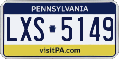 PA license plate LXS5149
